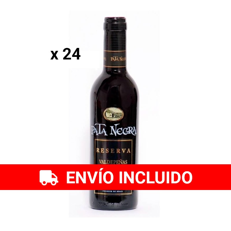 Lote 24 Vino Pata Negra 37.5 cl con D.O Valdepeñas Detalles de Bodas