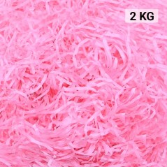 Cartón kraft desmenuzado color rosa en forma de viruta |Regalos Gourmet Online