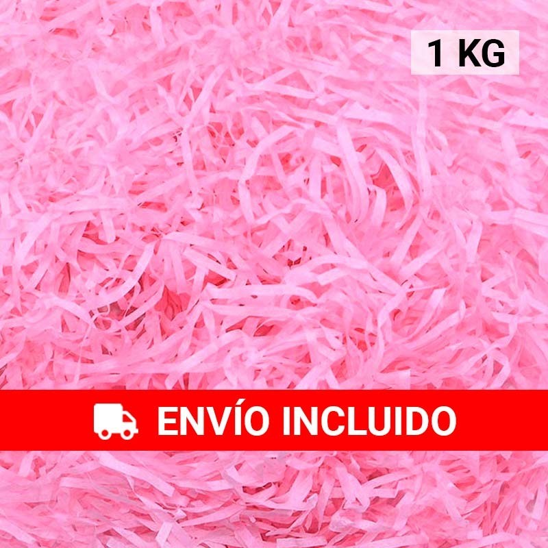 1 KG de papel ROSA kraft en virutas, relleno para decoración y embalaje ROSA