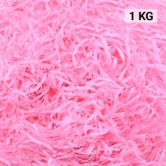 Cartón kraft desmenuzado color rosa en forma de viruta |Regalos Gourmet Online