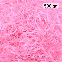 500 gr. de papel ROSA kraft en virutas, relleno para decoración y embalaje ROSA