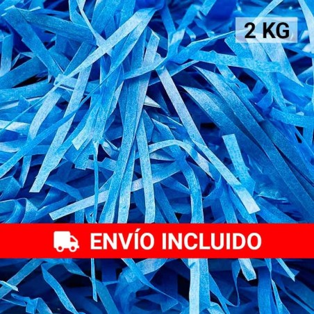 2 KG of BLUE kraft paper flakes
