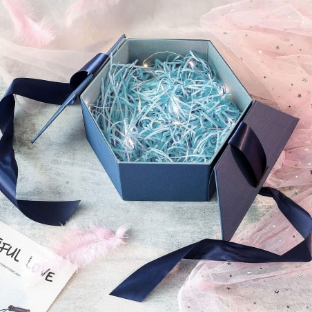 500 gr Material de relleno de papel para regalos o decoración natural color azul oscuro 