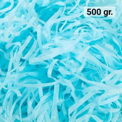 500 gr. de papel AZUL kraft en virutas, relleno para decoración y embalaje AZUL