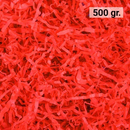 500 gr. de papel ROJO kraft en virutas, relleno para decoración y embalaje ROJO