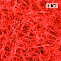 Cartón kraft desmenuzado color rojo en forma de viruta |Regalos Gourmet Online