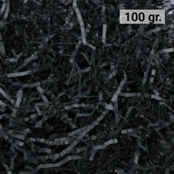 100 gr. de papel kraft negro en virutas, relleno para decoración y embalaje