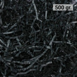 500 gr. de papel kraft negro en virutas, relleno para decoración y embalaje