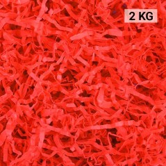 Cartón kraft desmenuzado color rojo en forma de viruta |Regalos Gourmet Online