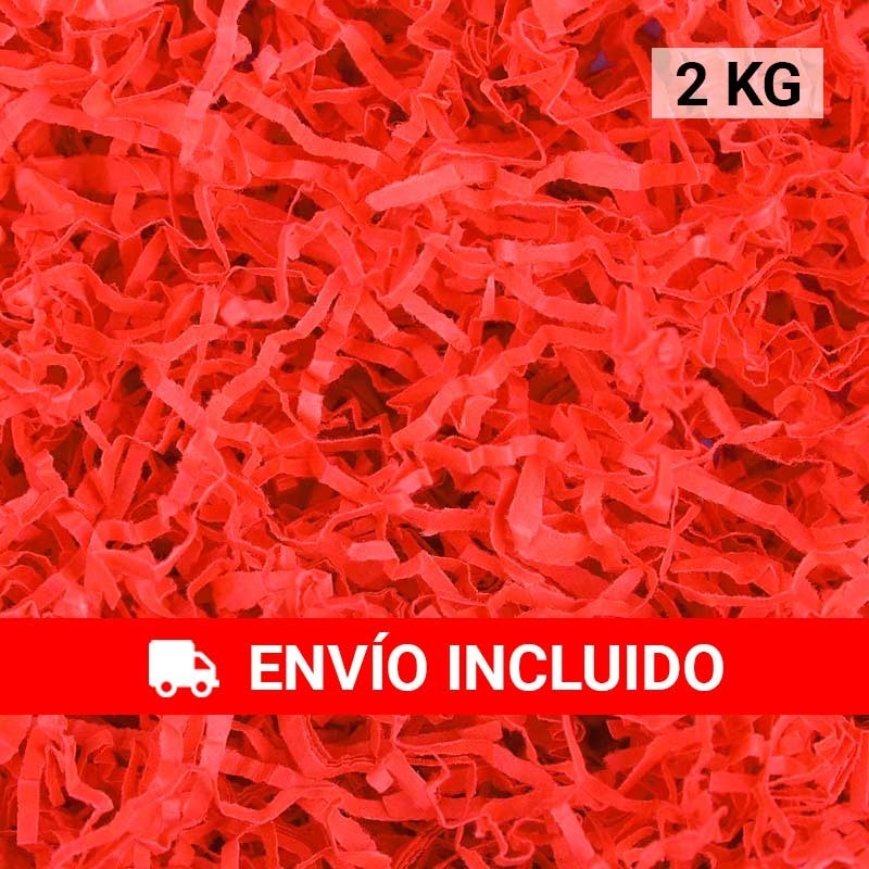2 KG of RED Kraft Paper Shreds, Filler for Decoration and Packaging