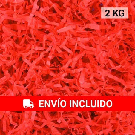 2 KG of RED Kraft Paper Shreds, Filler for Decoration and Packaging