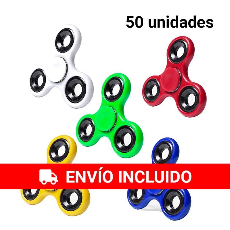 Pack de 50 Spinners de metal en colores variados.