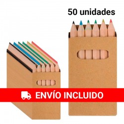 50 Pack de 6 mini lápices de colores para regalar en fiestas de cumpleaños