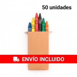 50 Cardboard Boxes with Assorted Wax Crayons