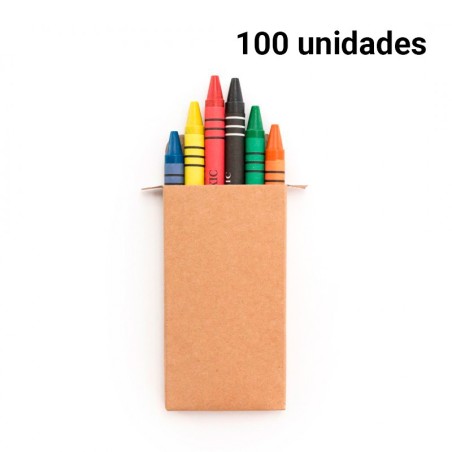 100 Cardboard Boxes with Assorted Wax Crayons