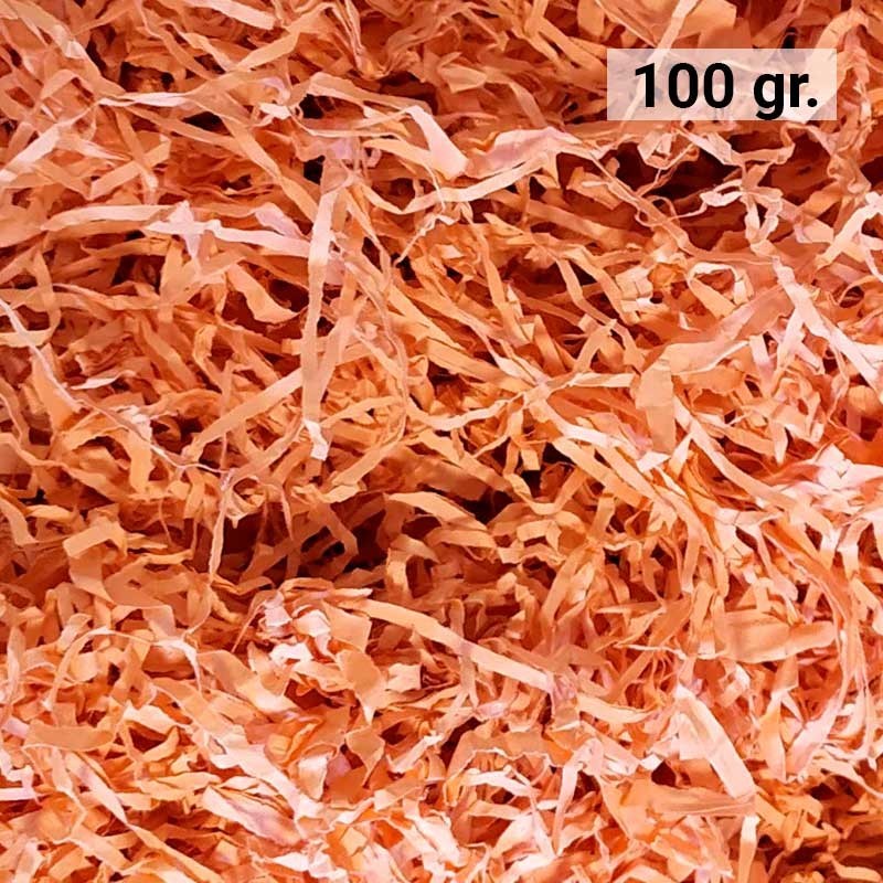 Papier kraft orange déchiqueté (100 g), idéal pour la décoration et l'emballage
