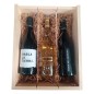 Estuche de madera grande con vinos habla para regalar