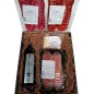 Large basket with burnt palace wine and gourmet selection for gift company