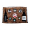 Gift box with wines, creams of cheese and pates