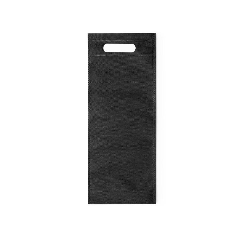 Bolsa negra non woven para botellas de vino de 75 cl.