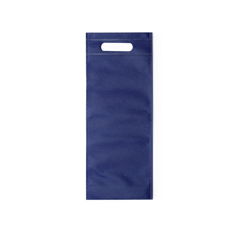 Bolsa azul non woven para botellas de vino de 75 cl.