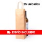 25 Bolsas de papel kraft para vinos, adecuada para vinos de hasta 1 litro