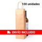 100 Bolsas de papel kraft para vinos, adecuada para vinos de hasta 1 litro