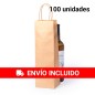 100 Bolsas de papel kraft para vinos, adecuada para vinos de hasta 1 litro