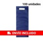 100 Bolsas azules non woven para botellas de vino de 75 cl.