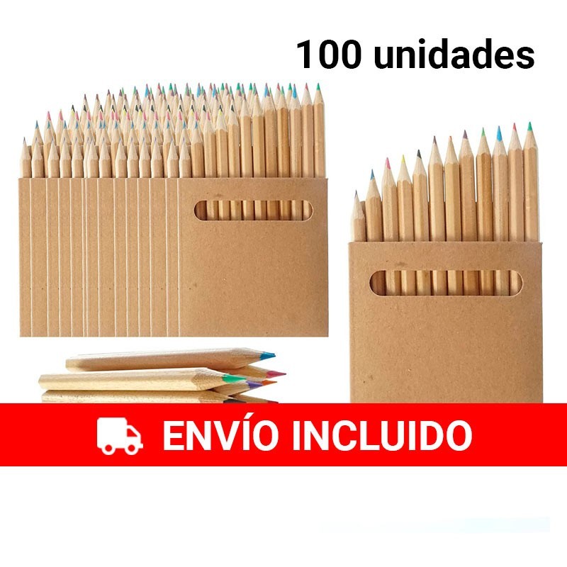 100 paquets de 12 mini-crayons