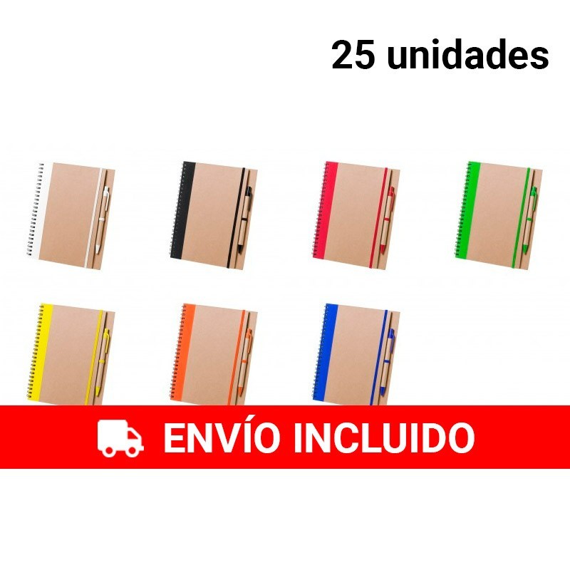 25 Bloc de notas con bolígrafo