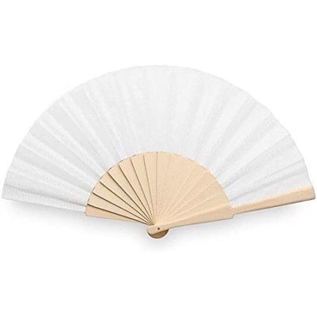 Éventail en bois blanc. Cadeau de mariage.