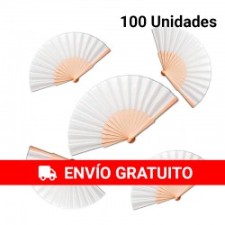 100 Abanicos de Madera Blancos