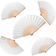 100 White Wooden Fans