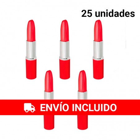 25 stylos en forme de rouge à lèvres rouge