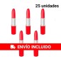 25 Lipstick Shaped Pens Red