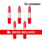 50 Bolígrafos Forma Pintalabios Rojo