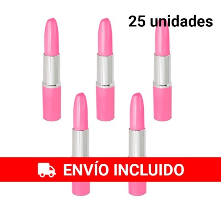 25 Pink Lipstick Shaped Pens | Regalos Gourmet