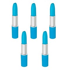 10 Blue Lipstick Shaped Pens