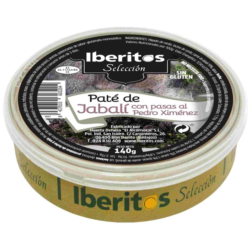 Paté de jabalí al Pedro Ximenez con pasas de Iberitos