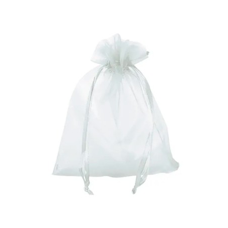 Sac d'organza blanc 13 cm x 18 cm