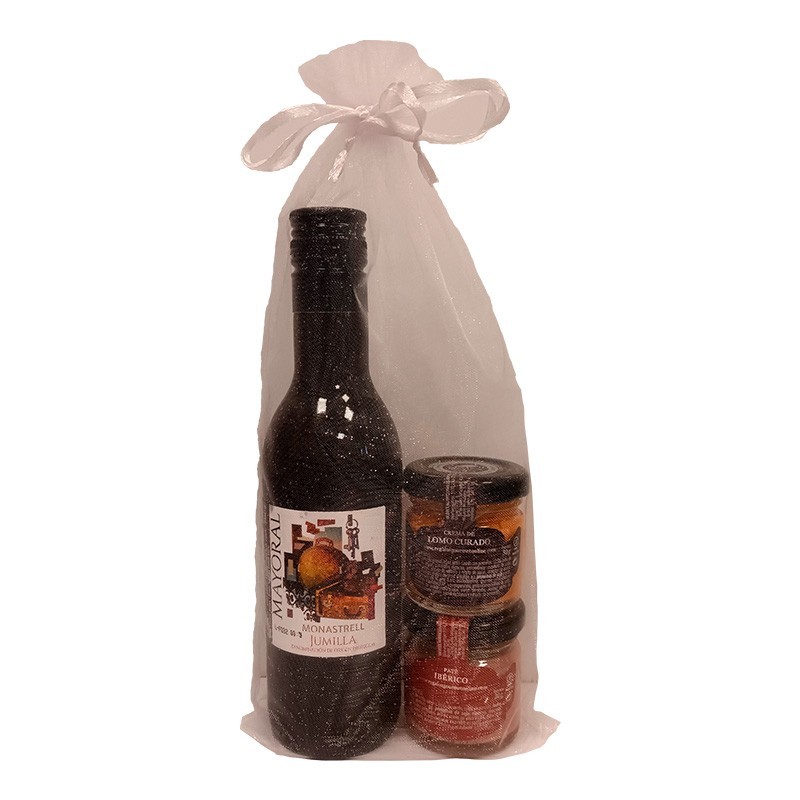 Pack Mayoral wine with two pâté jars, for gift