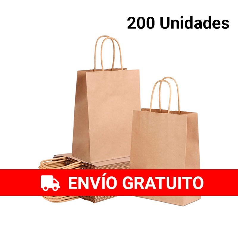 200 Bolsas papel para regalos de 32 x 41 x 11 cm