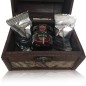 24 Coffre à cartes en bois avec carte avec chocolats figues rabito royale et confiture de cerises