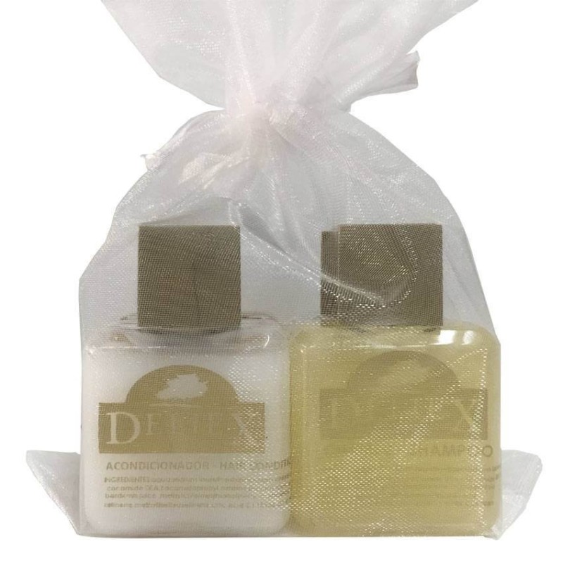 24 Miniature conditioner and shampoo for events with organza pouch