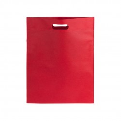 Cloth bag with die-cut handle Red