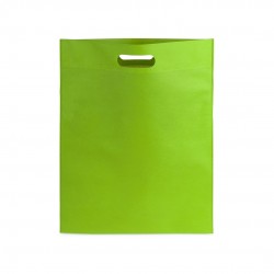 Cloth bag with die-cut handle Green