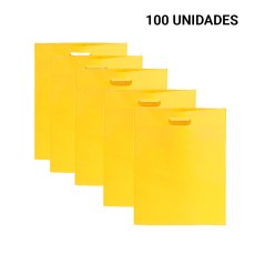 100 Yellow fabric bag with die-cut handle