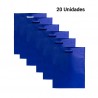 20 blue fabric bags with die cut handles