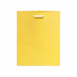 Bolsa de tela con asa troquelada amarilla